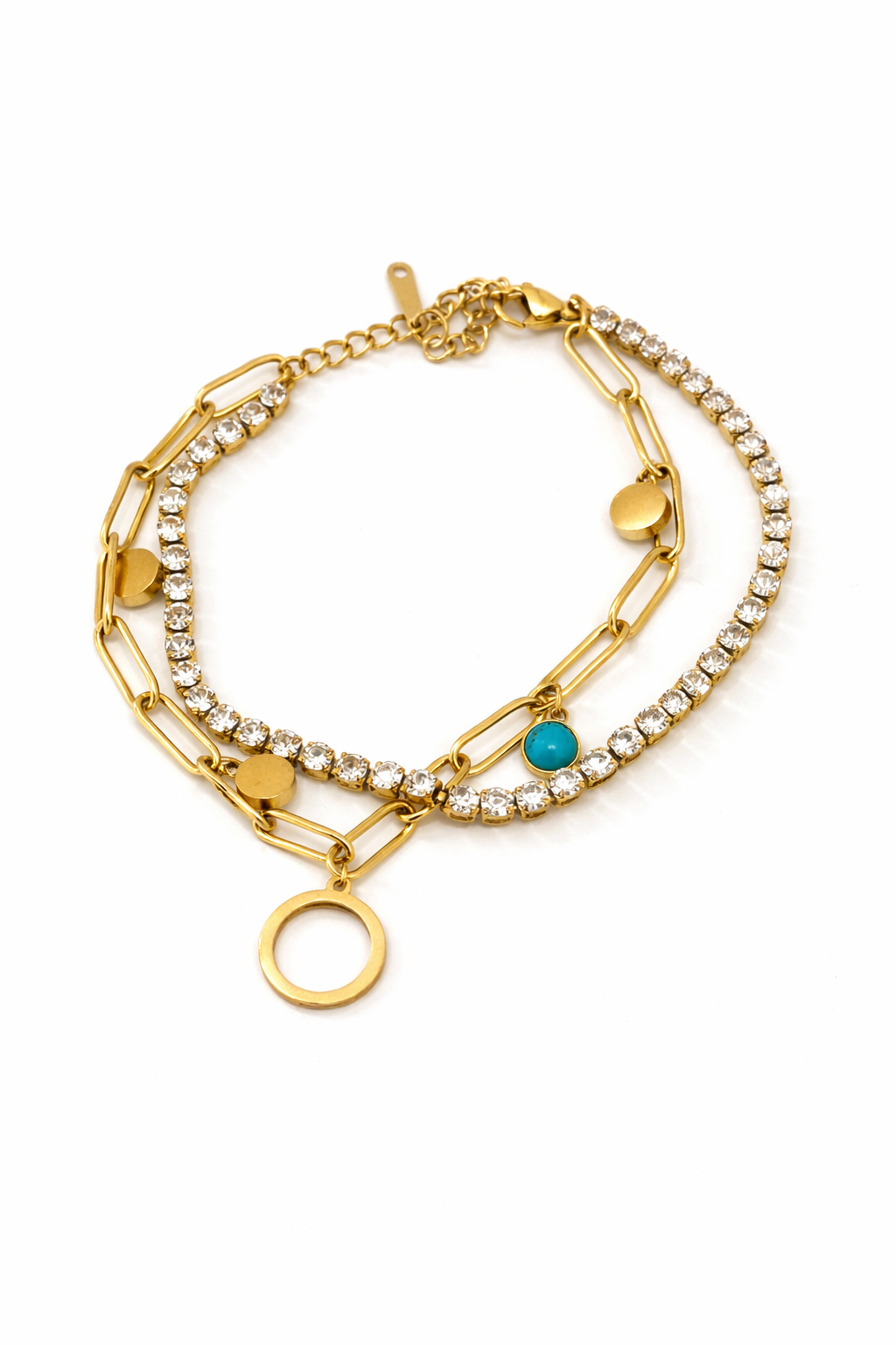 Blue Charm Layered Bracelet