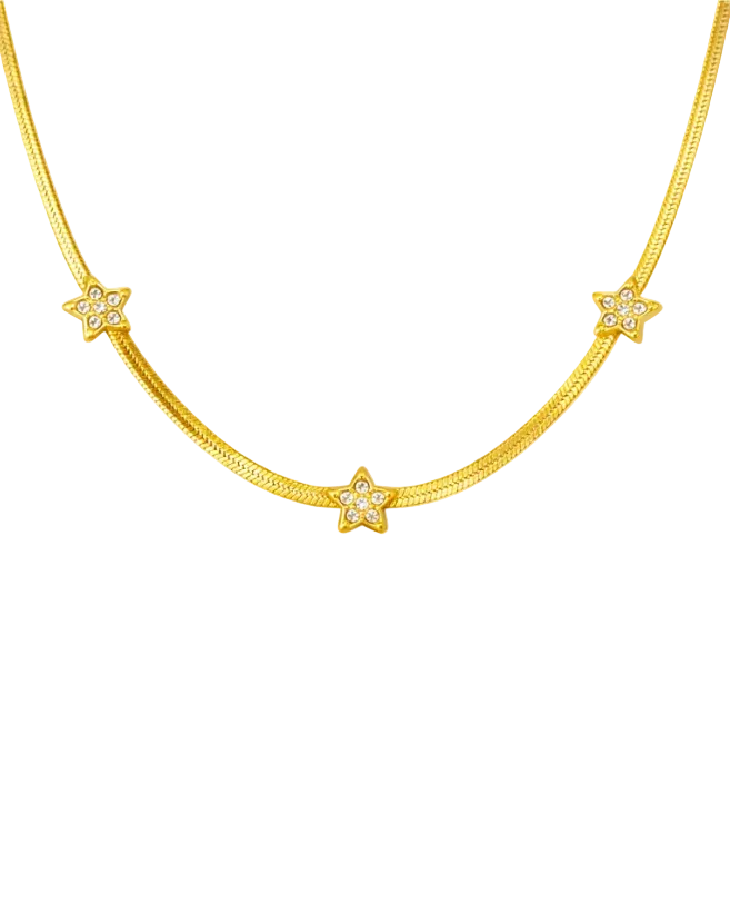 Triple Star Gold Necklace