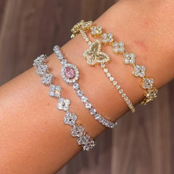 Silver Van Cleef Tennis Bracelet