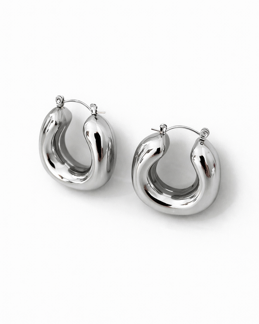 Ava Silver Hoops