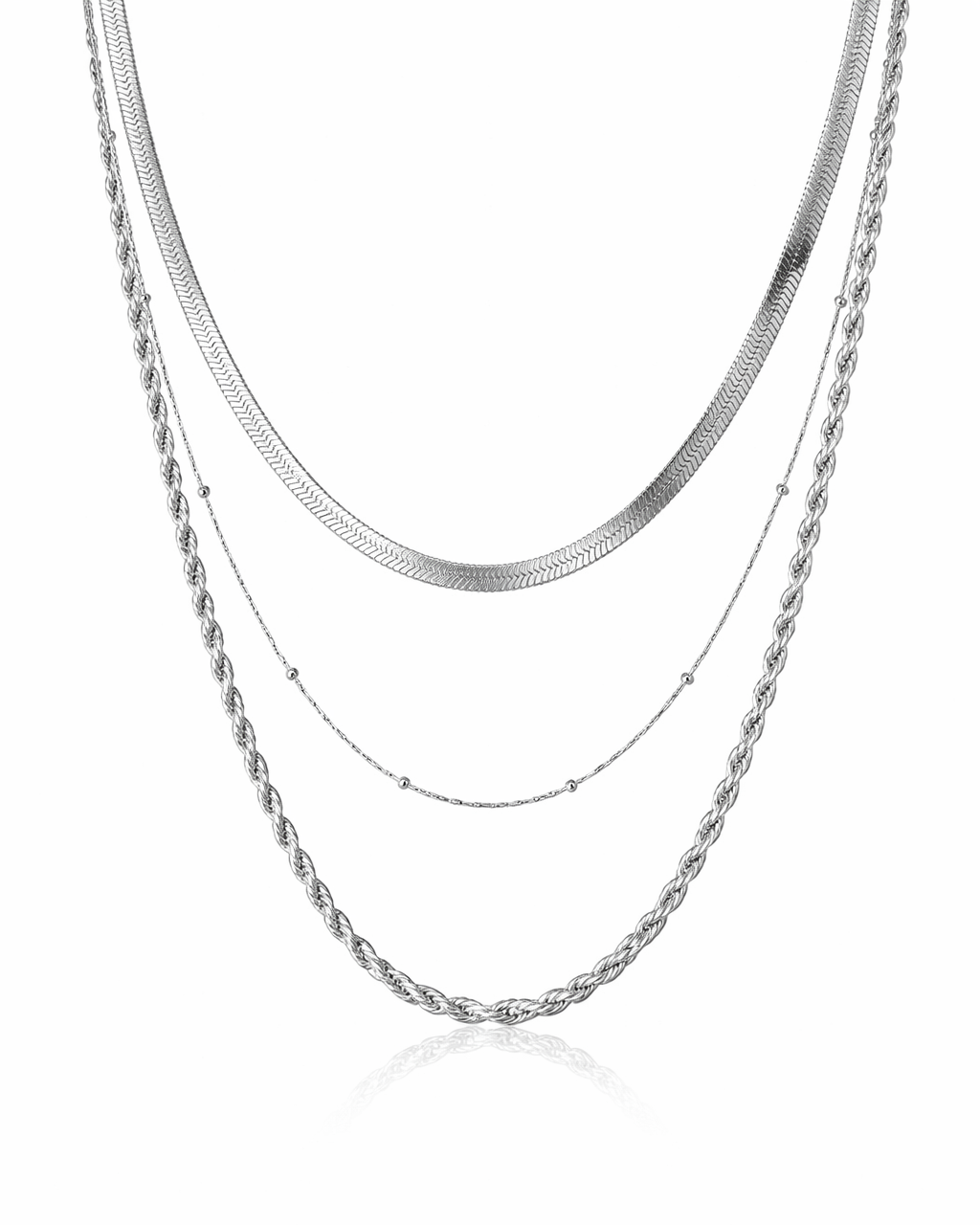 Nova Silver Layered Necklace