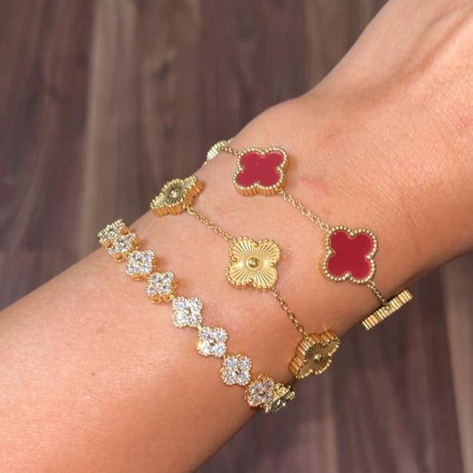 Gold Van Cleef Tennis Bracelet