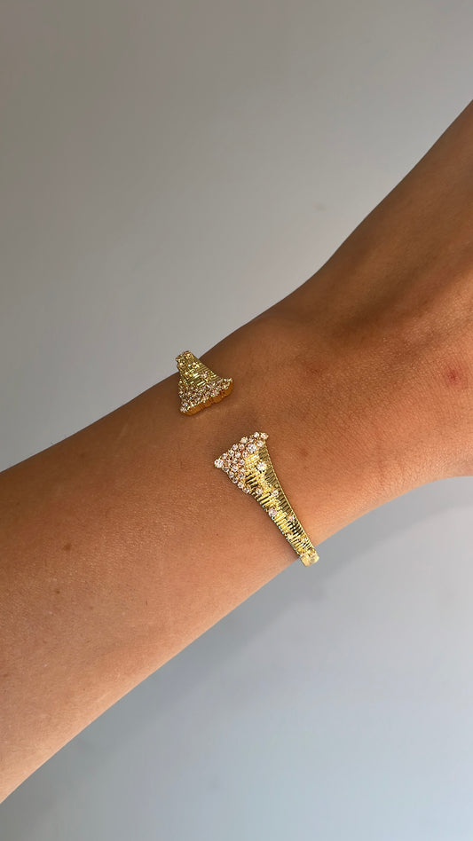 Gold Lotus Leaf Bangle