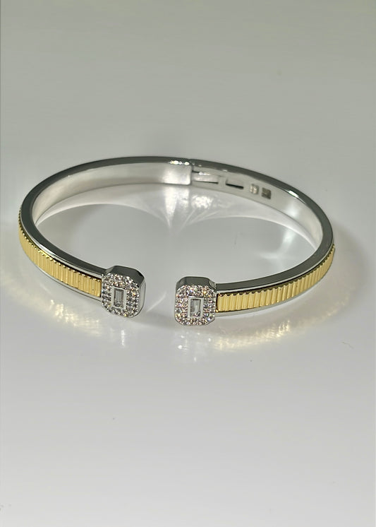 Baguette Gold & Silver Bangle