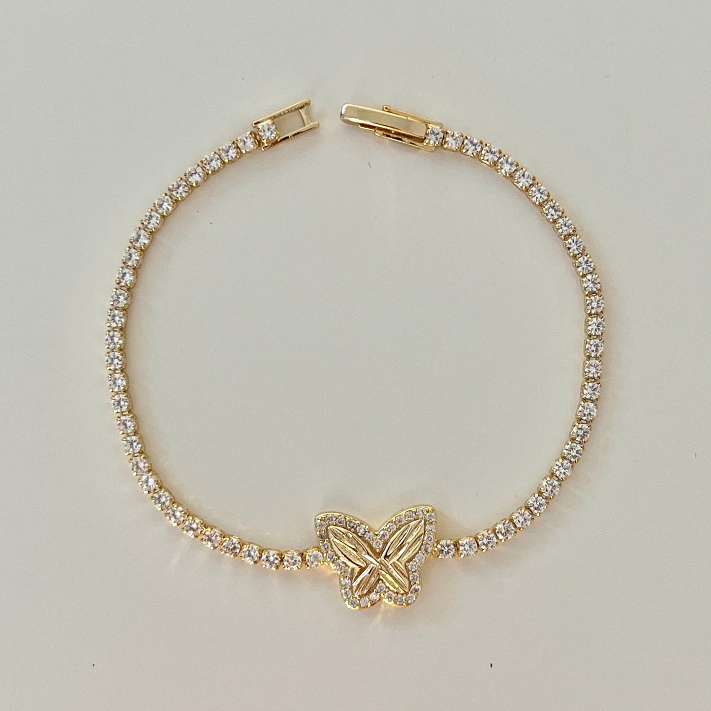Gold Butterfly Tennis Bracelet